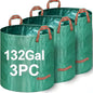 Yard Waste Bags,3-Pack 132 Gallon Reusable Collapsible Garden Leaf Bags - color: 132 Gallon Round