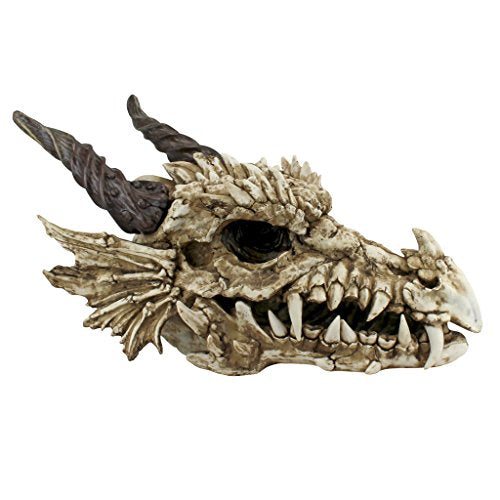 Design Toscano Stoker's Moors Dragon Skull Gothic Garden Statue, Large, 26 Inch, Polyresin, Full Color - style: Moors Dragon