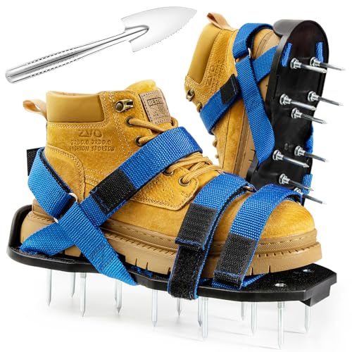 Lawn Aerator Shoes Pre‑Assembled with Secure Dual Instep Straps for Lawn - color: Blue