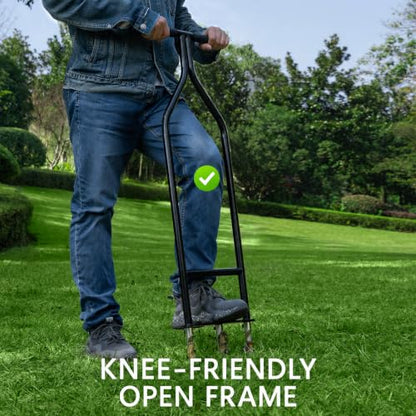 Manual Core Lawn Aerator, 3 Hollow Tines - size: core aerator