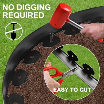 1.5 Inch x 100FT Garden Edging Border,Landscaping with 120pcs Spikes - size: 1.5IN x 100FT
