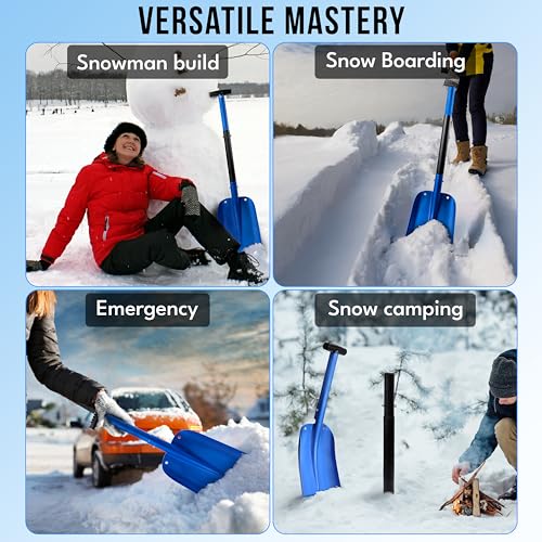 EcoNour 32" Multipurpose Snow Shovel for Car Driveway Lightweight Aluminum