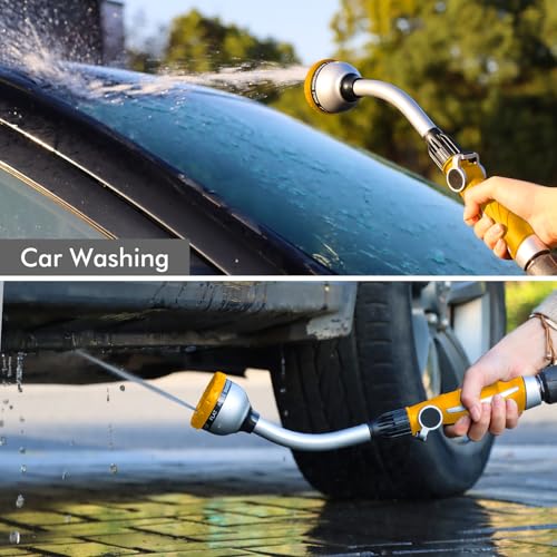 RESTMO Watering Wand Heavy Duty, 15-Inch Long Hose Nozzle Sprayer - color: Yellow