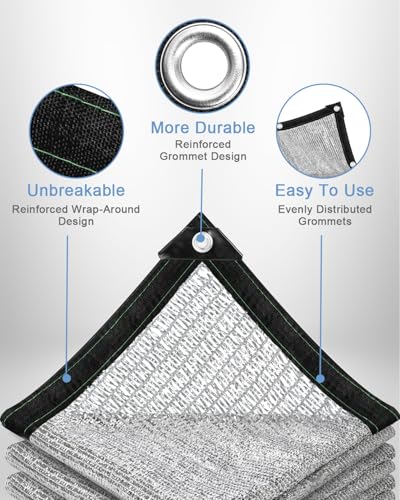 vensovo 50% Reflective Aluminet Shade Cloth with Grommets, 8 x 20 ft - color: 50%, size: 8x20FT