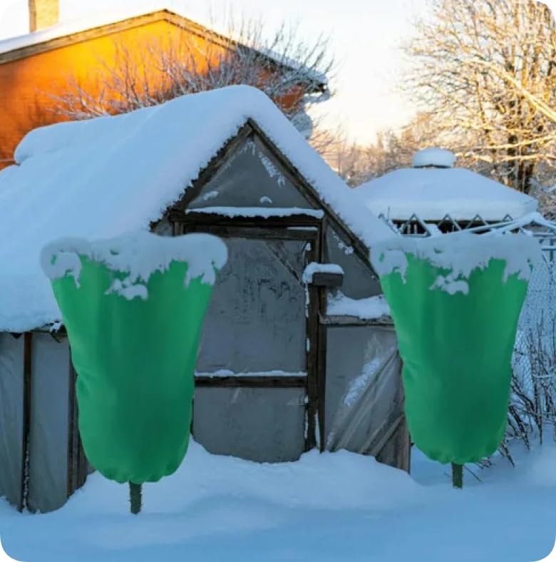 BADASS SHARKS Winter Plant Covers Protection Bag Non-Woven Shrub Against Cold Protecting Bags for Outdoor Garden Yard Plants Frost Pouches Tree Covers with Zipper Drawstring (23.6 * 31.5in-2PCS) - size: 23.6*31.5in-2PCS