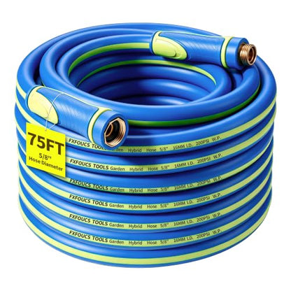 Garden Hose 75ft x 5/8", Heavy Duty Water Hose, Kink Resistant - color: Blue, size: 75FT