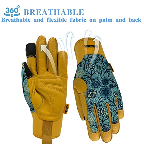 Cute Pattern Gardening Gloves,Thornproof Garden Glove,Gardener Gift - color: 2 Pairs Per Pack-blue, size: Medium