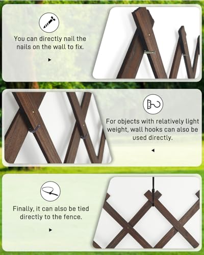 2 Pack Expandable Wooden Lattice Fence Panel, 2.2 x 5.2 Ft - color: 2 Pack, size: 2.2 x 5.2 ft