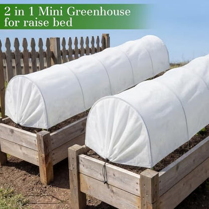 4 Pack 10ft Mini Garden Greenhouse Tunnel Net Cover - color: White