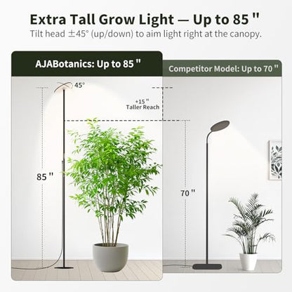 60W Tall Grow Light, 85” Full Spectrum Standing Plant Light
