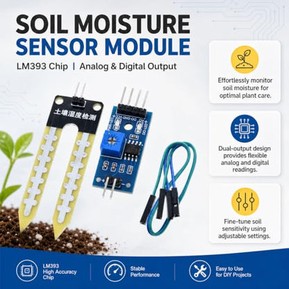 10-Pack Soil Moisture Sensor Module, LM393, Analog Digital