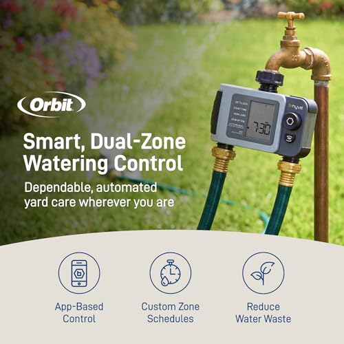 Orbit B-hyve XD 2-Port Smart Hose Watering Timer - Features Dual Outlet Irrigation Control - App Controlled Watering Timer with Bluetooth - Weatherproof Battery Powered - 24632 - size: 2-Port, style: Bluetooth