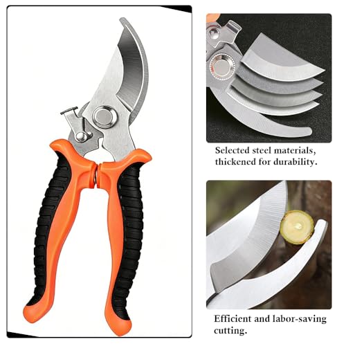 2Pack Garden Pruning Shears, Stainless Steel Pruning Shears, Handheld Pruners Set for Gardening, Garden Tools for Flowers Fruit Trees