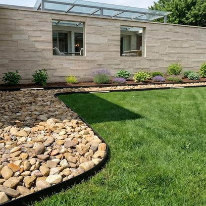 Landscaping Edging, No-Dig Flexible Plastic Border for Yard Flower Bed, 33FT - size: 4IN *33FT