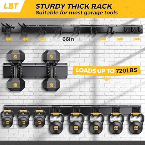 LBT 66" Garage Tool Organizer Wall Mount - 720lbs Garden Tool Organizer - size: 66inch