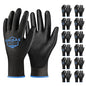 OKIAAS PU Coated Work Gloves Men, Ultra Grip & Lightweight, 12 Pairs Bulk - color: Black (12 Pairs), size: X-Large