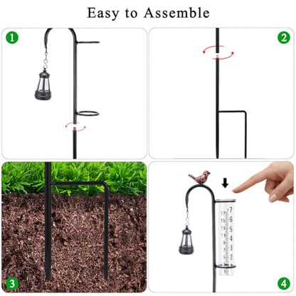 Hummingbird Rain Gauge Outdoor, Solar Rain Gauges - color: Street-Lamp