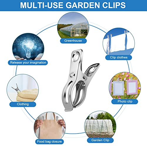 120 Pcs Greenhouse Clips, Garden Clips for Netting, Steel Greenhouse Clamps - style: 2.3inch-120pcs