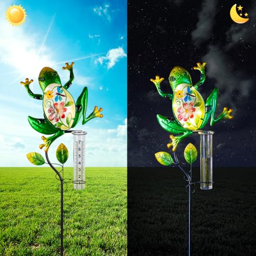 Solar Rain Gauge Outdoor, Frog Rain Gauge