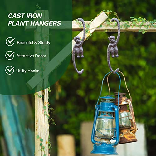Sungmor Cast Iron Plant Hangers, 2PC 7.9 Inches Monkey Hooks - color: Monkey Hooks - 2pcs