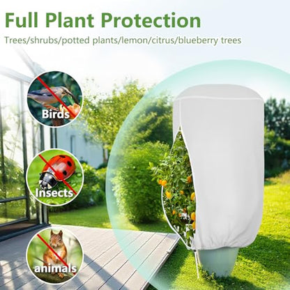 2 Pack Rounded Top Plant Covers Freeze Protection, 40"X47" Winter, White - size: White-40x47in-2PCS