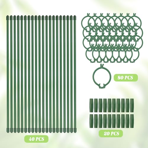40 Pcs Plant Support Stakes Height Adjustable(12 Inch) - size: 40Pcs