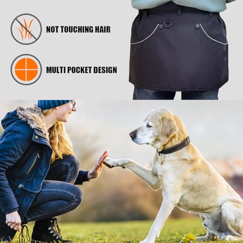 Dog Trainer Apron Shorts with Multi Pockets, Adjustable Waist Strap, Pet Handler Clothing for Dog Training and Outdoor Activities, Black L - color: Black-L