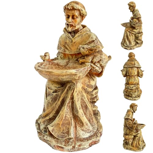 St. Francis of Assisi Garden Statue with Bird Feeder, Garden Decor