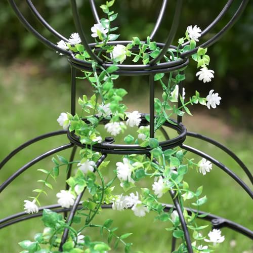 47" Obelisk Trellis for Climbing Plants - Support for Roses & Vines - color: black-47"x17"