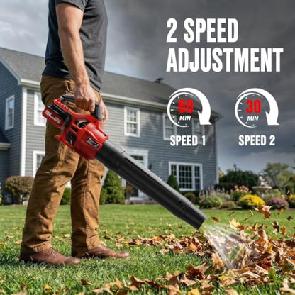 EWORK 20V 700CFM Cordless Leaf Blower with 2×4.0Ah Batteries and Charger