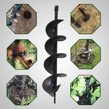 6 Inch Auger Bit Pneumatic Column Fence Digger Soil Drill Bit 6 Inch Ball Bed Digging Pile Hole Planting Tool for Inside Diameter 3/4 Inch Shaft Auger - size: 6 Inch