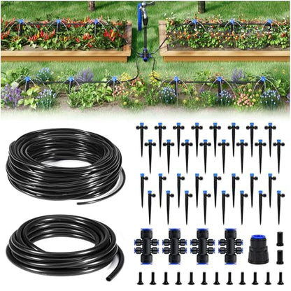 HIRALIY 200FT Drip Irrigation Kit for Garden Watering