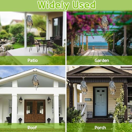 3Pcs Flat Fake Owl to Keep Pigeons Away from Balcony - color: Grey 3pcs