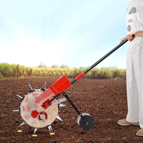 DouSeiAi Garden Seeder, Hand-Push Seeder, Garden Seed Spacer Tool, Precision Seeder for Sowing Seeds, Hand-Push Roller Corn, Peanut, Soybean Planter, 10 Nozzles - size: 10 Nozzles