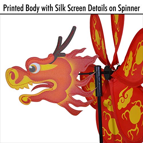 In the Breeze 2689 12 Inch Dragon Wind Colorful Spinner for Your Yard and Garden - style: Dragon
