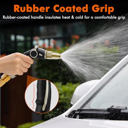 RESTMO Garden Hose Nozzle, Heavy Duty Water Hose Sprayer Nozzle, Black - color: Bronze, size: 4 Watering Patterns