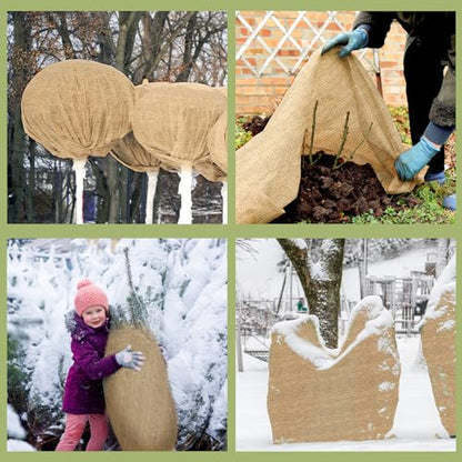 Buryeah 2 Pack 60 Inch X 50 ft Burlap Fabrics Roll Natural Jute Garden - size: 60 Inch X 50 ft