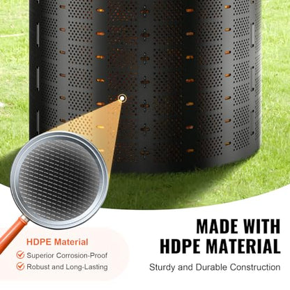 VEVOR Compost Bin 220 Gallon, Outdoor Expandable Composter, Easy to Setup & Large Capacity Composting Bin, Fast Creation of Fertile Soil - style: 220 Gallon