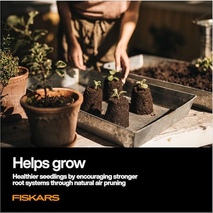 Fiskars Garden Soil Block Maker for Plant Seeds with Natural Air Pruning