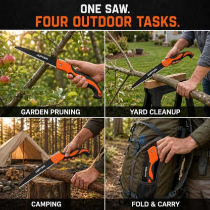 10-Inch Folding Pruning Saw, SK5 Blade, Triple-Cut Teeth for Branch Cutting - size: 10 Inch