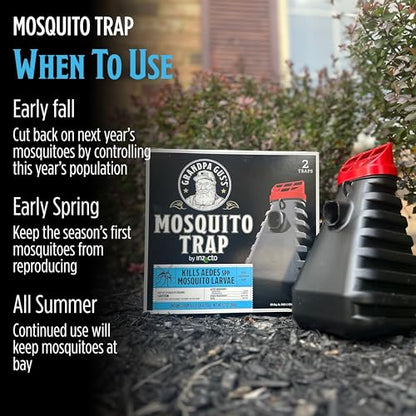 Grandpa Gus's Mosquito Trap and Outdoor Bug Killer for Outdoors, 2 Pack