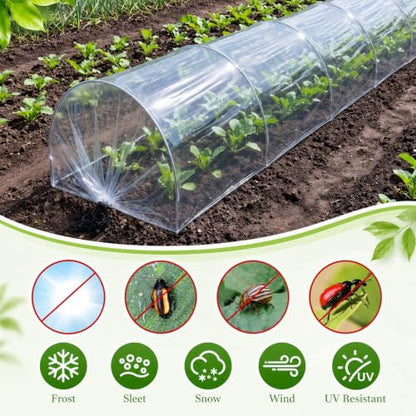 4 Pack 10ft Mini Garden Greenhouse Tunnel Net Cover - color: Clear