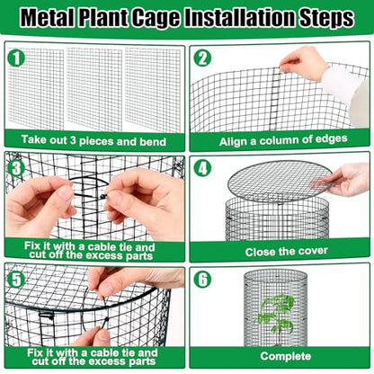 10 Pack Wire Plant Protector with Cover, 16"x12"
