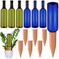 SiliFine 6 Sets Terracotta Watering Spikes,Blue Green and Terracotta - color: Blue Green and Terracotta