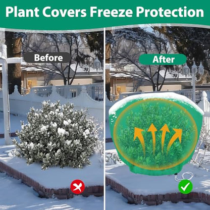 4 Pack Shrub Plant Covers Freeze Protection for Winter, 23.6"X39.4", Green - size: 4PCS-23.6" X 39.4"