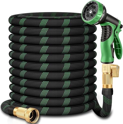 150 ft Garden Hose,2026 New Improved Lightweight All-Weather Water Hoses, Ultra Durable and Flexible Garden Hose with 10-Function Spray Nozzle, Leak-Free Connections Garden Hose for Yard, Lawn,Outdoor - color: blackgreen, size: 150ft