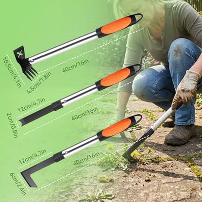 3 Pack Weed Remover Tool, Manual Weeders Set for Garden Cracks, Flower Bed - size: 16" Handle