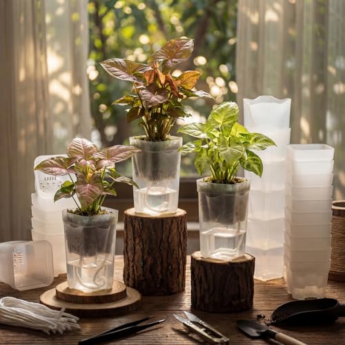 LemonRoad 20 Pack 2" Small Self Watering Pots for Indoor Plants - size: 2"