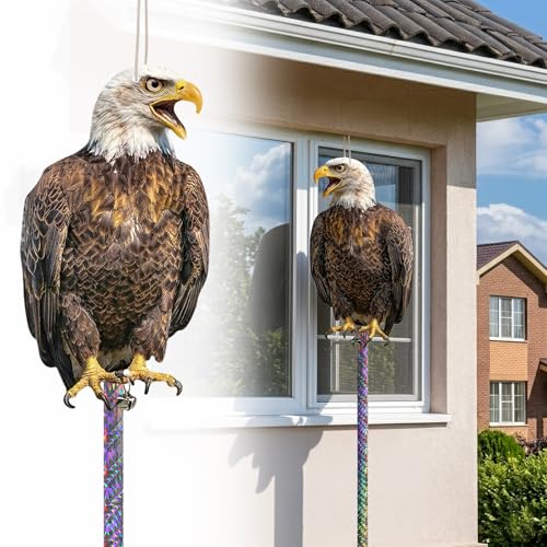 Fake Eagle to Keep Pigeon Woodpecker Away, 3 Pack Flat Cardboard Fake Eagle with Reflective Tape to Scare Animals Away for Outdoor Garden Balcony Window Patio Backyard - color: 3pcs-eagle