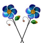 Viveta 2 Pack Wind Spinners with Metal Stake, Outdoor Garden Pinwheels - color: B-blue-2 Pack